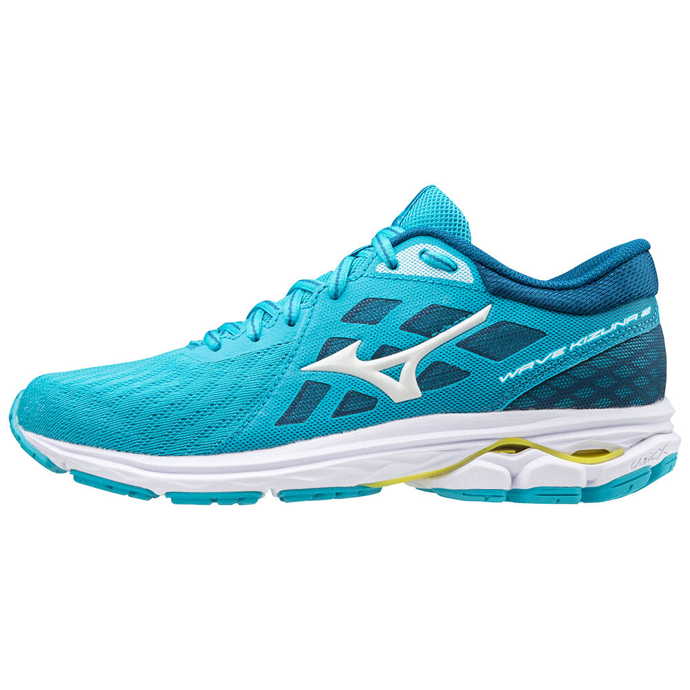 Mizuno Wave Kizuna 2 - Bayan Koşu Ayakkabısı - Mavi/Beyaz/Sarı Türkiye (VYUQTN-723)